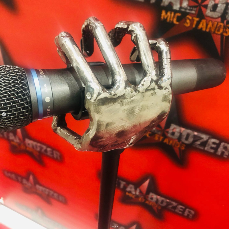 Skeleton Hnad Microphone Holder Custom made by MetalDozer